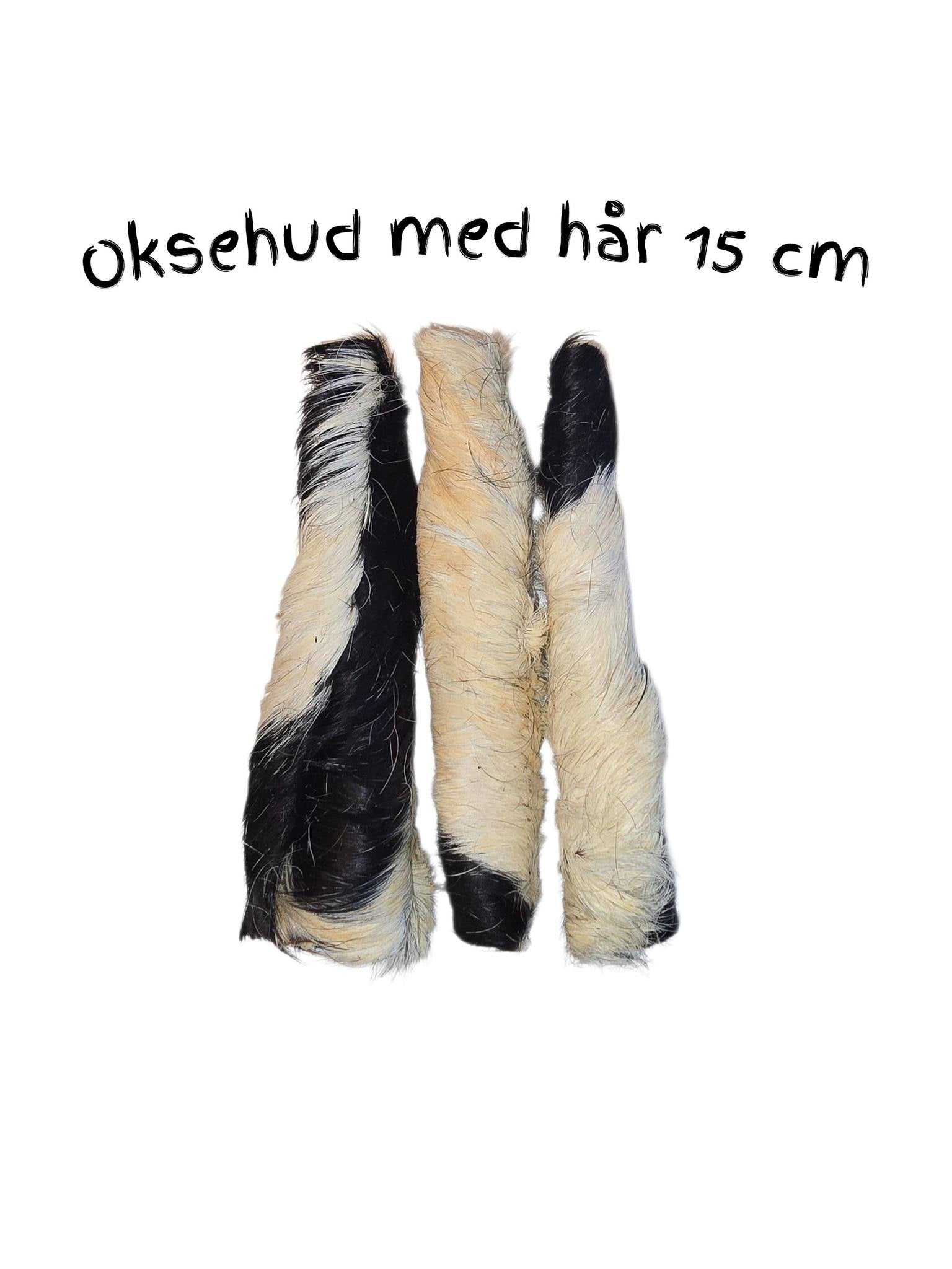 Oksehud med hår 15 cm