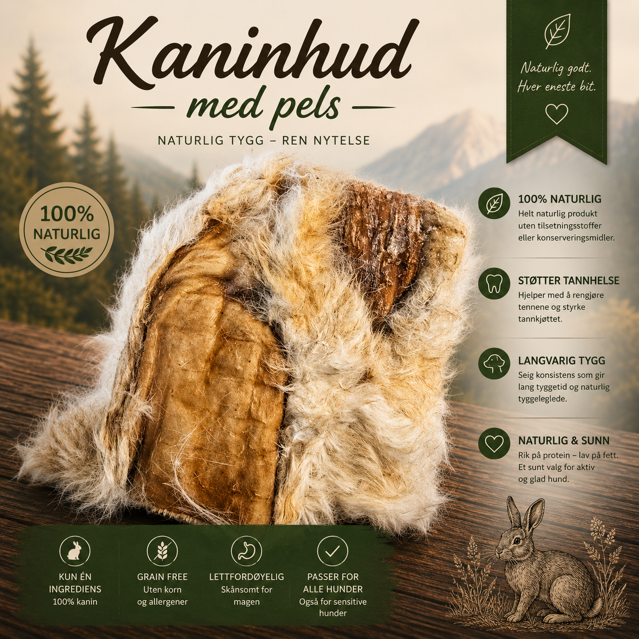 Kaninhud med pels