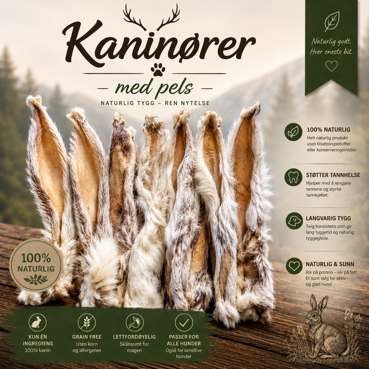 Kaninører med pels